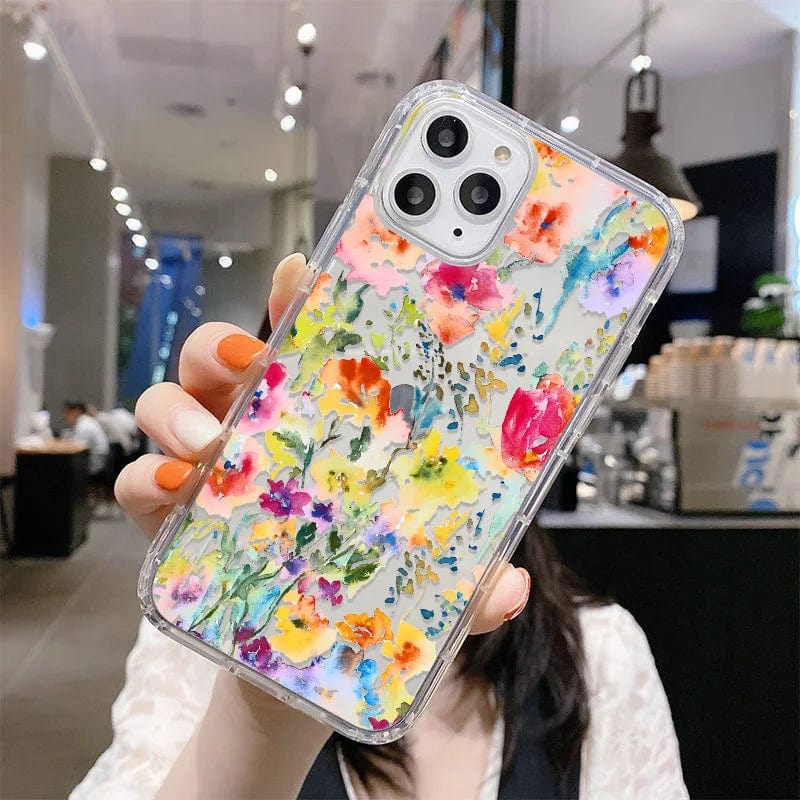 clear floral phone case