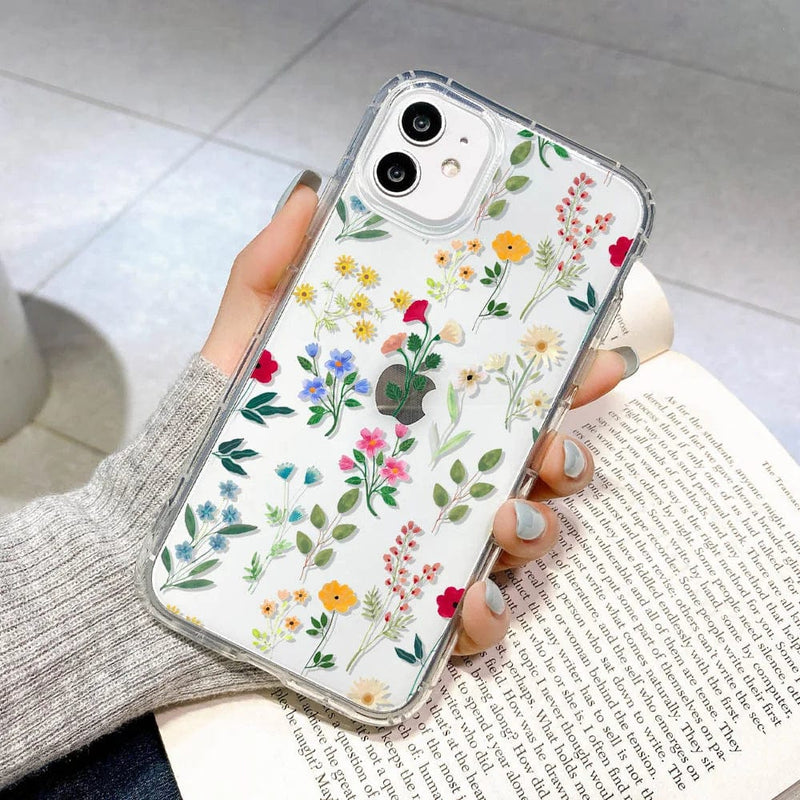 clear case with flowers